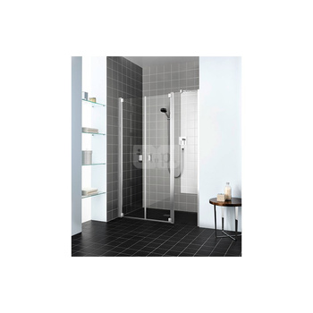 Kermi drzwi wahadłowe Raya PFL 1300x 2000 BV: 1258-1318 srebro wysoki połysk, szkło ESG przezroczyste z Clean