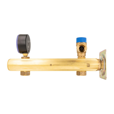 Zespół przyłączeniowy AFRISO BSB 3/4'' GW x GW, max. 6 bar + wskaźnik ciśnienia