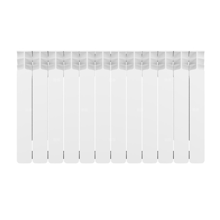 Grzejnik żeberkowy GAVIA 50 PLUS aluminium, podłączenie boczne 575 x 966 mm, kolor biały, moc 1408 W