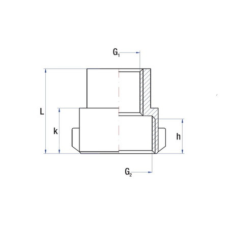 Mufa redukcja RUMET mosiądz 1'' x 1/2'' (GW), 33 mm
