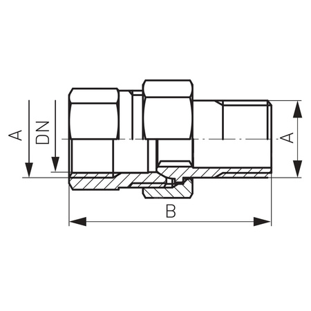Śrubunek prosty FERRO, mosiądz (żółty), 3/4'' (GW x GZ)