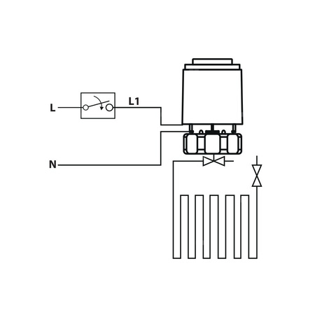 Siłownik termoelektryczny (NC), M30x1,5, 3,7mm