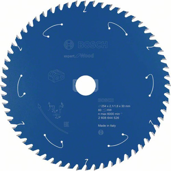 Ostrze do piły tarczowej bezprzewodowej Expert for Wood 254 x 2,1 / 1,6 x 30 T60