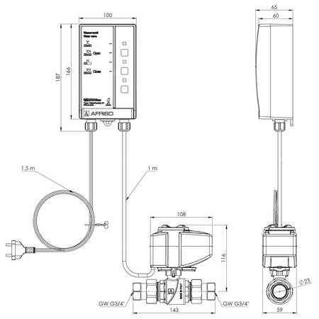System detekcji wycieku AFRISO WaterControl 01.1 GW 3/4''
