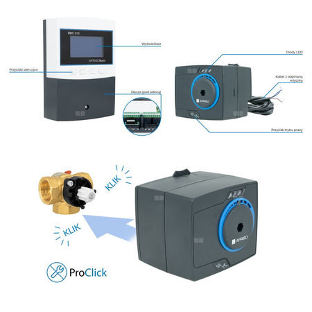 Zestaw: regulator pogodowy z siłownikiem AFRISO BWC 310+ARM141 do ogrzewania podłogowego