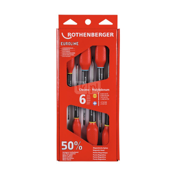 Zestaw wkrętaków EUROLINE (płaski 3,5 -4 -5,5 -6,5 -PH1 -PH2)