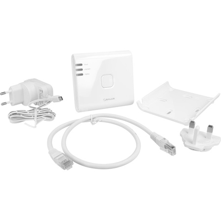 SALUS StartPack Premium RF - zestaw bezprzewodowego sterowania ogrzewaniem podłogowym z zarządzaniem przez Internet: KL08RF230V, UG800, 4 x SQ610RF