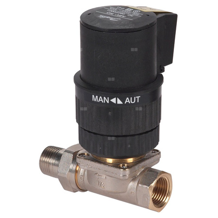 Zawór 2-drożny ze sterowaniem elektrycznym DANFOSS mosiądz, maksymalne ciśnienie 0.8 bar, maksymalna temperatura 120'C