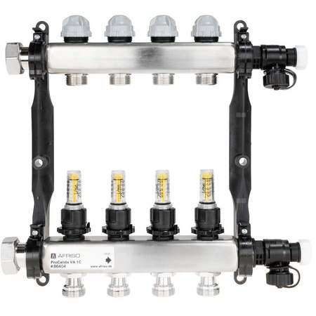 Rozdzielacz do ogrzewania podłogowego AFRISO ProCalida VA 1C 4-obieg. stal nierdzewna GZ 1'' x euroconus 3/4''