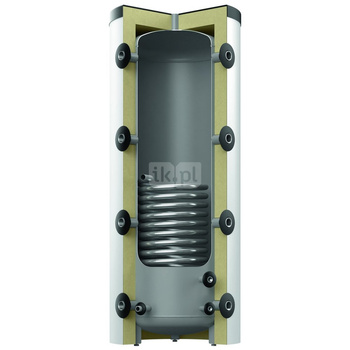 Zbiornik buforowy stojący REFLEX HF 1000/1_C pojemność 1000 l z wężownicą, izolacja: włókna poliestrowe z płaszczem foliowym, kolor: srebrny