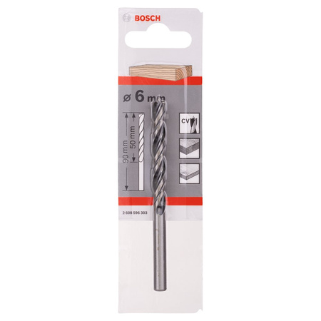 Standardowe, spiralne wiertło do drewna 6x50/90 NS