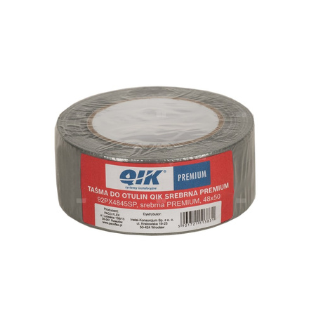 Taśma samoprzylepna QIK do otulin PREMIUM, kolor srebrny 48 mm x 45 m