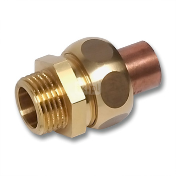 Śrubunek SANHA 5343G trzyczęściowy, miedź, 15 mm x 1/2'' (lut wewnętrzny x GZ)