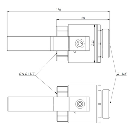 Zawór kulowy AFRISO 1 1/2'' GW x GZ, uchwyt: rączka