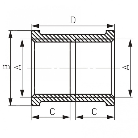 Mufa FERRO, mosiądz (chrom), 3/8'' (GW)