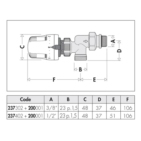 DYNAMICAL - Dynamiczny termostatyczny zawór grzejnikowy przystosowany do montażu głowic termostatycznych lub siłowników elektro