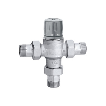 Zawór mieszający regulowany pokrętłem, z zaworami zwrotnymi i filtrami 3/4" 45÷65 st. C