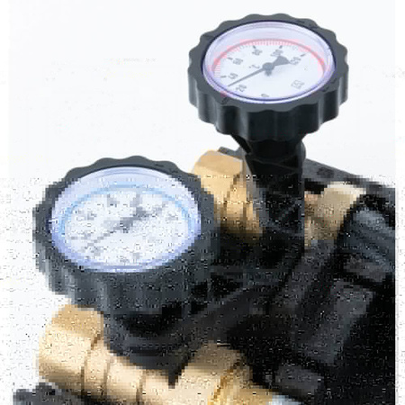 Grupa pompowa AFRISO PrimoTherm K 180-2 DN 25 WP 3-WM-SM GZ x GW 1 1/2'' x 1'', z zaworem mieszającym, z izolacją, z pompą obiegową Wilo Para SC 25/6, z siłownikiem arm 343 proclick