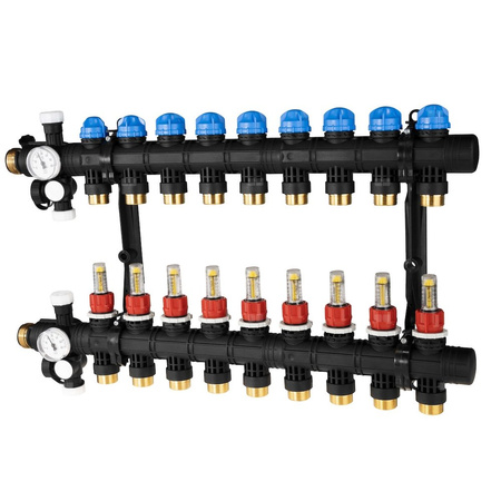Rozdzielacz do ogrzewania podłogowego AFRISO ProCalida EF1 9-obieg. poliamid GZ 1'' x euroconus 3/4''