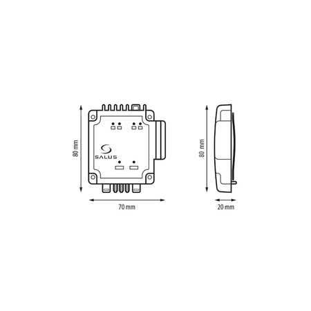 SALUS StartPack Standard - zestaw przewodowego sterowania ogrzewaniem podłogowym bez zarządzania przez Internet: KL06-M, PL07, 4 x VS30W.