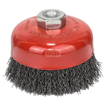 Szczotka garnkowa z drutu falistego 100 mm stalowa