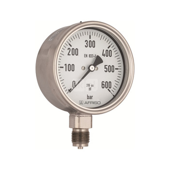 Manometr z rurką Bourdona AFRISO RF chemiczny -1/5 bar G1/2B radialne fi 160 mm, kl. 1,0%