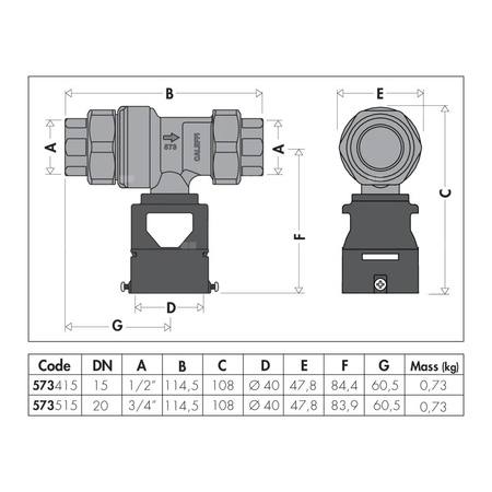 Izolator przepływów zwrotnych ze strefami różnego ciśnienia bez możliwości nadzoru. Typu CAa 1/2"