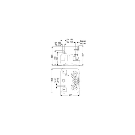 Przepompownia Aqualift F XL Duo, 4500W-S3, 400V, 450L, z zasuwą odcinającą z żeliwa