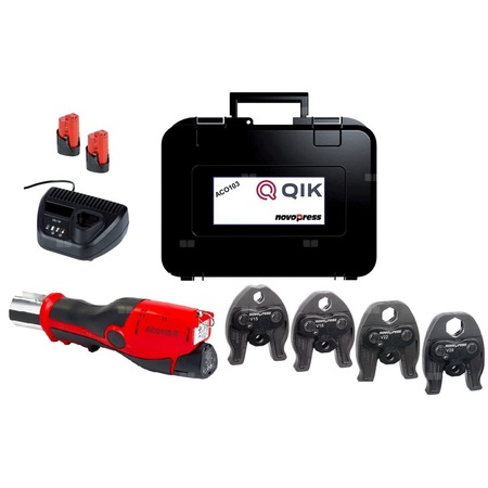 Zaciskarka QIK Novopress 103 BT (akumulator) + dodatkowy akumulator + szczęki V 15, 18, 22, 28