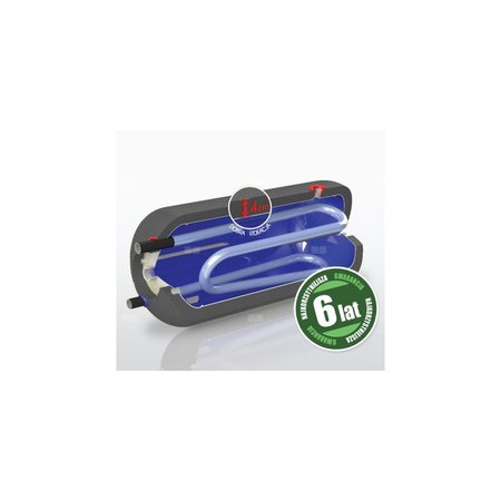 Wymiennik c.w.u. poziomy typu WGJ-g - izolacja termiczna: pianka polistyrenowa WGJ-g max z podwójną wężownicą 120l