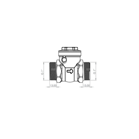 Zawór zwrotny klapowy mosiężny 1", max. 10 bar, max. 110'C