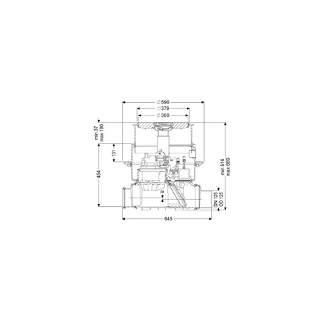 Zawór zwrotny z pompą Pumpfix F Komfort DN125 z czarną pokrywą