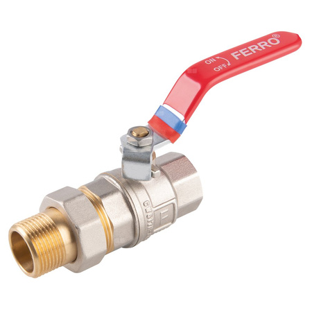 Zawór kulowy FERRO F-POWER 1 1/4'' GZ x GW, uchwyt: dźwignia
