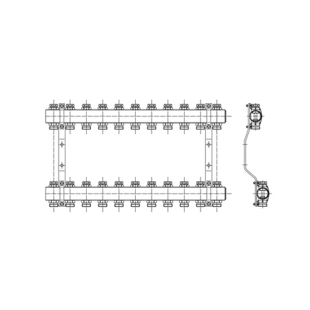 PHA-109 11-obwodowy PN10 Rozdzielacz CuZn
