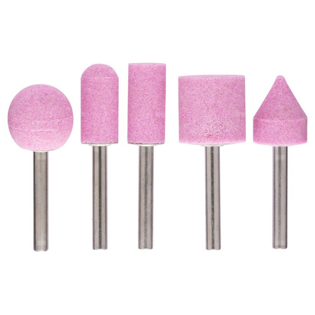 Zestaw ściernic trzpieniowych (2, 15 mm), (1, 20 mm), (2, 25 mm)