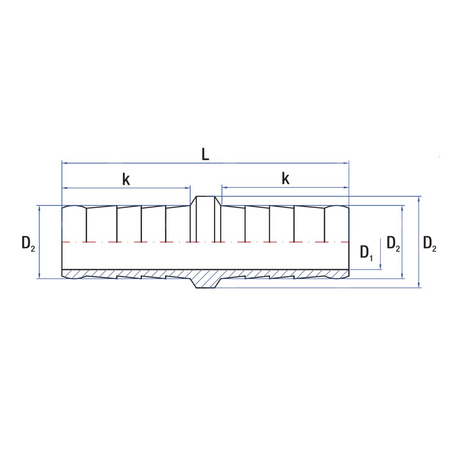 Złącze dwójnik proste RUMET zaciskowe Mosiądz niklowany 10 mm