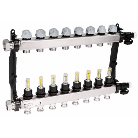 Rozdzielacz do ogrzewania podłogowego AFRISO ProCalida VA 1C 8-obieg. stal nierdzewna GZ 1'' x euroconus 3/4''