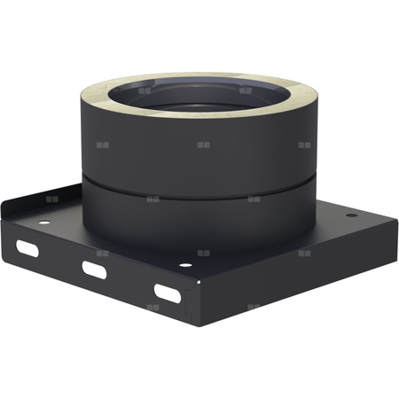 Płyta fundamentowa fi 150mm z odpływem skroplinw dół (nypel 1/2") lakierowana na czarno w dół (nypel 1/2") lakierowana na czarno