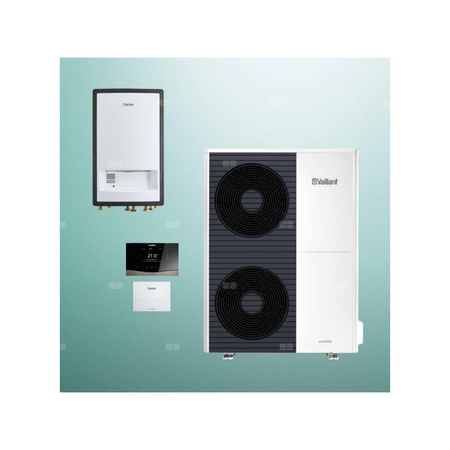 Pakiet Systemowy OZE - Pompa ciepła powietrzna powietrze-woda monoblok VAILLANT VWL 105/6A aroTHERM plus 9.2 kW 400 V + Moduł naścienny MEH 97/6 + Moduł komunikacji internetowej VR 940f + Regulator sensoCOMFORT VRC 720