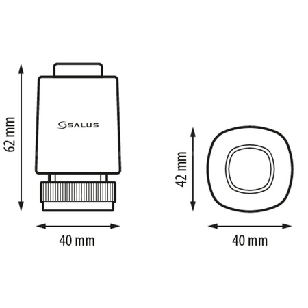 Siłownik elektrotermiczny SALUS T28NC230-8, złącze M28 x 1,5 2 VA, napięcie 230 V AC, kolor biały, kabel 0.9 m, ze wskaźnikiem