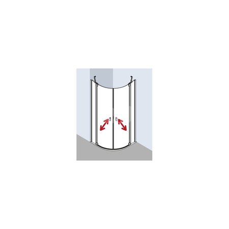 Kermi Kab. ćwierć. Raya P50 1000x 2000 970-1000 SIMG ESG Clean