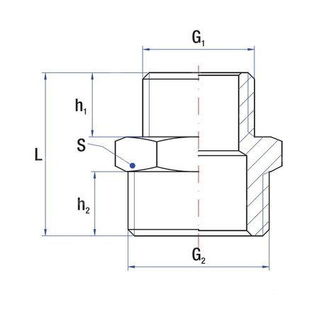 Nypel redukcja RUMET mosiądz 3/8'' x 1/4'' (GZ)