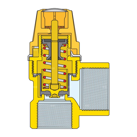 Zawór przelewowy CALEFFI dla instalacji solarnych mosiądz (chromowany) 2,5 bar GW 3/4'' x 1''