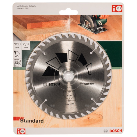 Tarcza pilarska STANDARD D = 150 mm, otwór = 20 mm, Z = 40