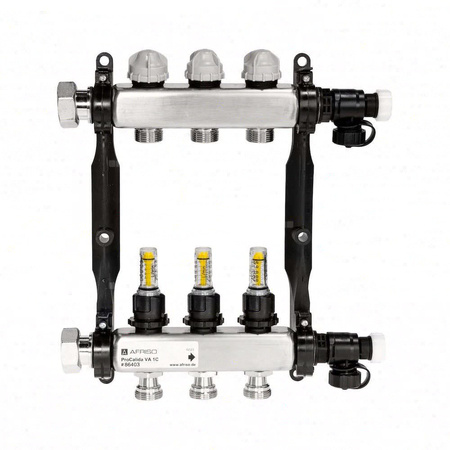 Rozdzielacz do ogrzewania podłogowego AFRISO ProCalida VA 1C 3-obieg. stal nierdzewna GZ 1'' x euroconus 3/4''