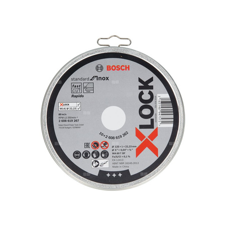 X-LOCK Standard for Inox 10x125x1x22,23 mm do cięcia prostoliniowego WA 60 T BF, 10 x 125 x 1 x 22.23 mm