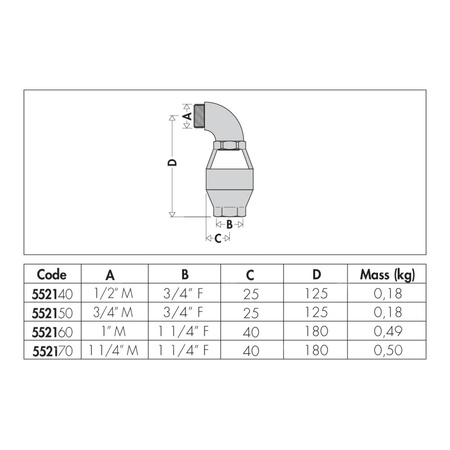Lejek kolankowy 1/2" GZ x 3/4" GW