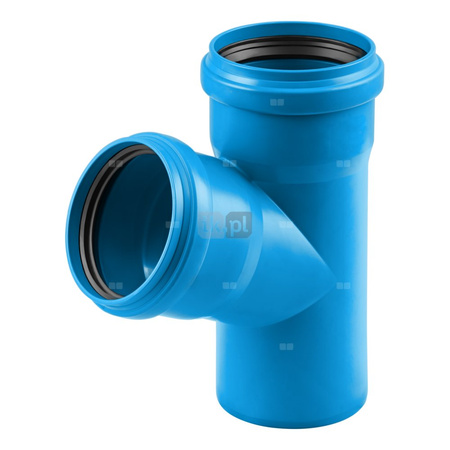 Trójnik MAGNAPLAST Ultra dB UDBEA 45' PP-m DN 125 x DN 125 x DN 125 (ww x ww x wz), kolor niebieski