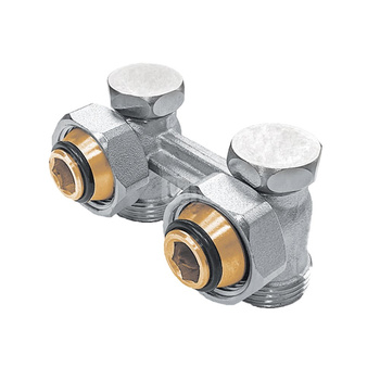 PHA-035/1 G3/4xG3/4 PN10 DN15 Zespół zaworów grzejnikowych bez nypli K CuZn-C PN-M-75002