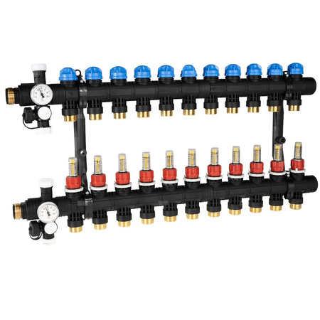 Rozdzielacz do ogrzewania podłogowego AFRISO ProCalida EF1 11-obieg. poliamid GZ 1'' x euroconus 3/4''